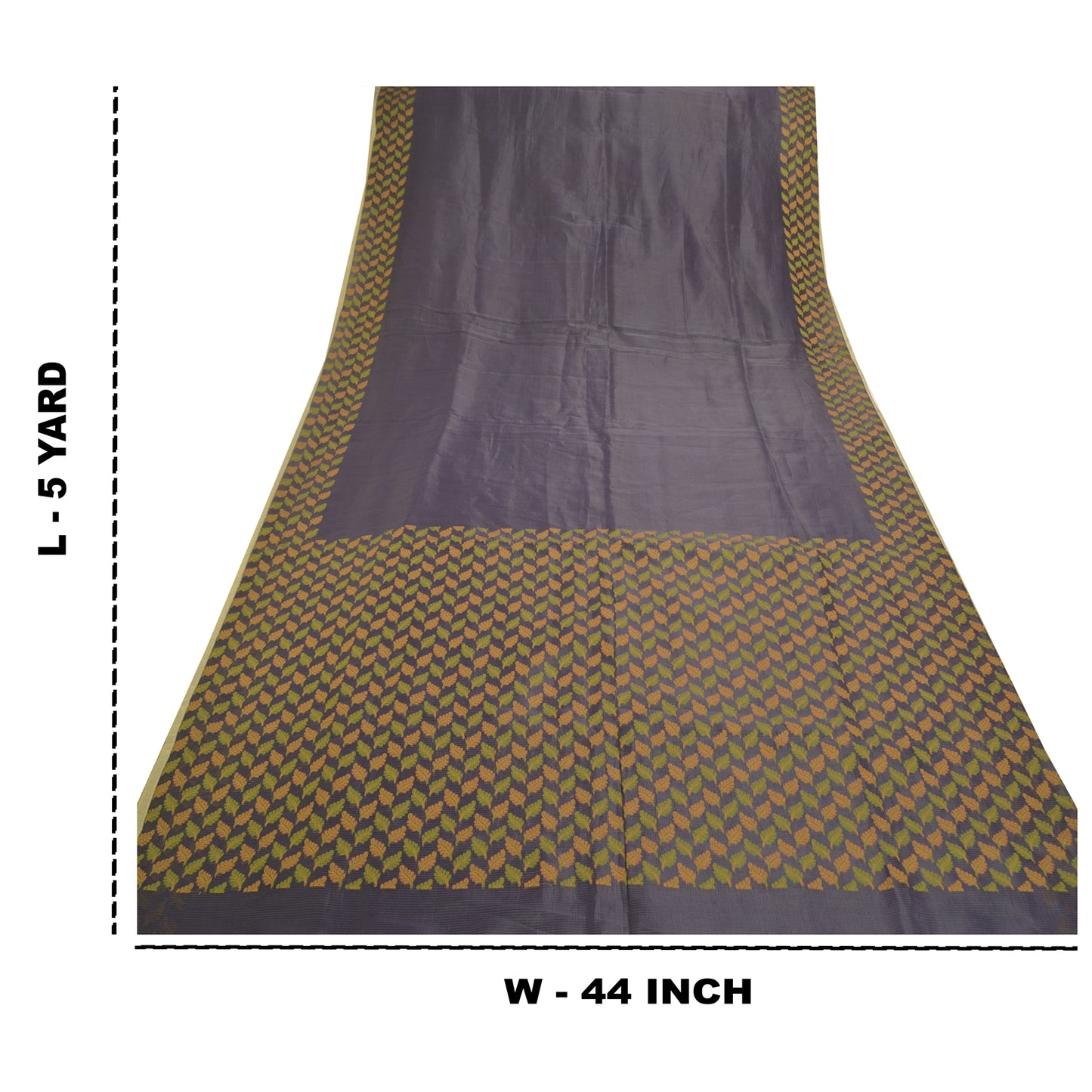 Sanskriti Vintage Blue Sarees Art Silk Hand-Woven Indian Sari 5 Yard Sustainable Fabric