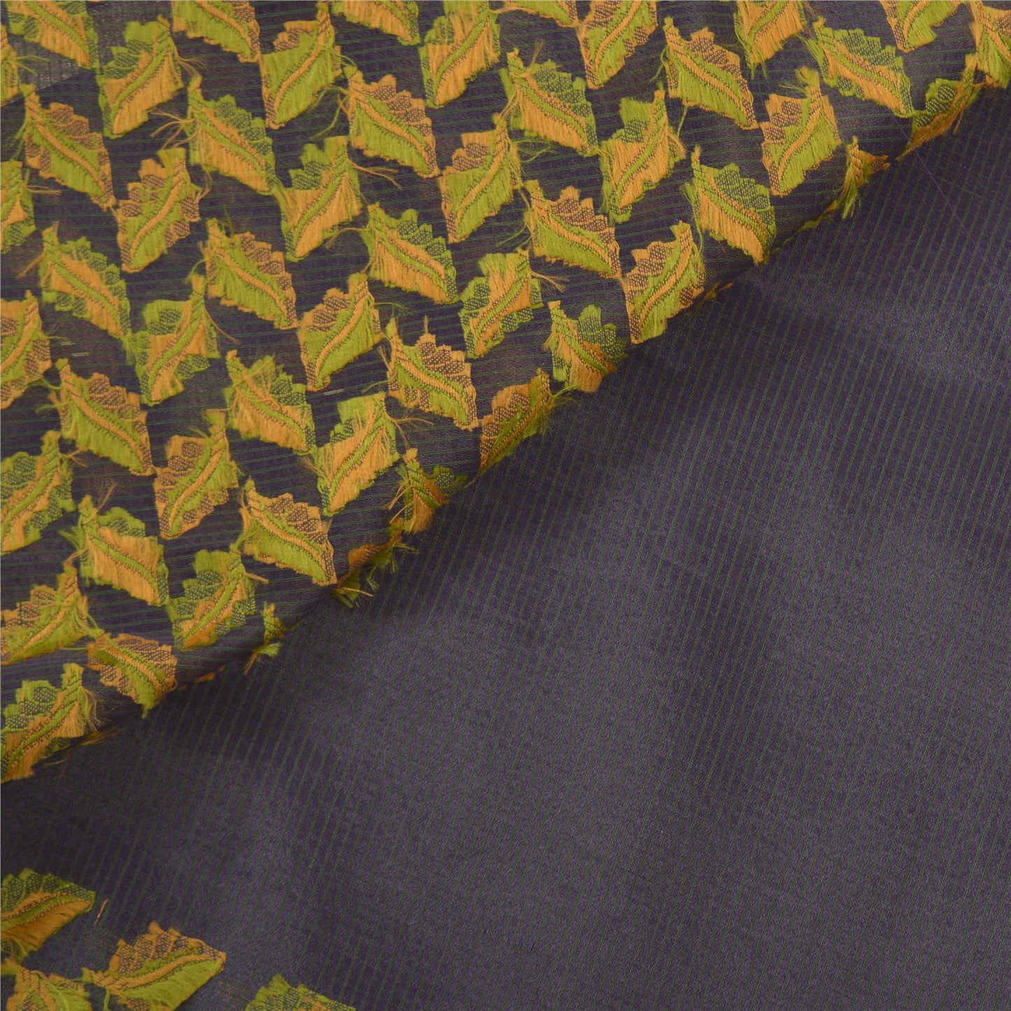 Sanskriti Vintage Blue Sarees Art Silk Hand-Woven Indian Sari 5 Yard Sustainable Fabric