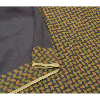 Sanskriti Vintage Blue Sarees Art Silk Hand-Woven Indian Sari 5 Yard Sustainable Fabric