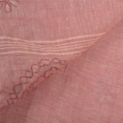 Санскритские винтажные розовые сари из чистого хлопка с вышивкой, индийское сари, ремесло, устойчивая ткань