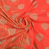 Санскритские винтажные красные сари из искусственного шелка, тканая ткань премиум-класса Zari Sari, 5 ярдов, устойчивая ткань