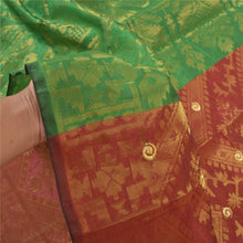 Load image into Gallery viewer, Sanskriti Vintage Red Sarees Art Silk Woven Brocade Dhakai Jamdani Sari Fabric
