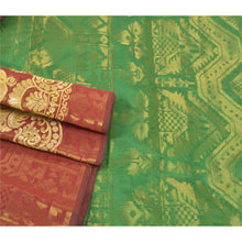 Load image into Gallery viewer, Sanskriti Vintage Red Sarees Art Silk Woven Brocade Dhakai Jamdani Sari Fabric
