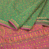 Sanskriti Vintage Green Sarees Pure Silk Green Painted Sari Premium Sustainable Fabric