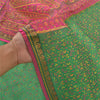Sanskriti Vintage Green Sarees Pure Silk Green Painted Sari Premium Sustainable Fabric