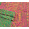 Sanskriti Vintage Green Sarees Pure Silk Green Painted Sari Premium Sustainable Fabric