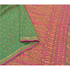 Sanskriti Vintage Green Sarees Pure Silk Green Painted Sari Premium Sustainable Fabric