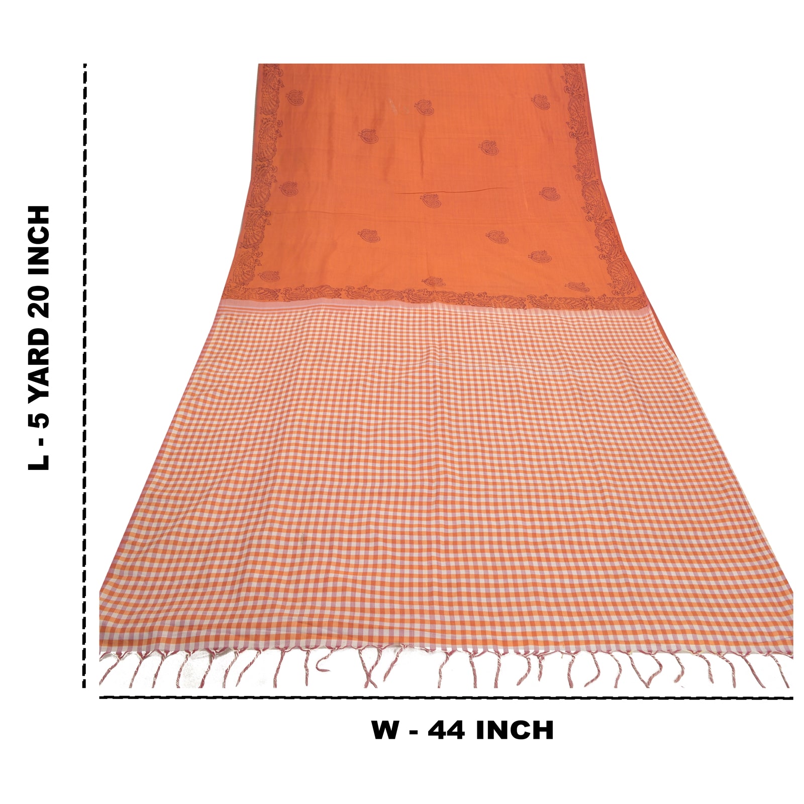 Sanskriti Vintage Sari Blend Cotton Block Printed & Woven Premium Sarees Sustainable Fabric