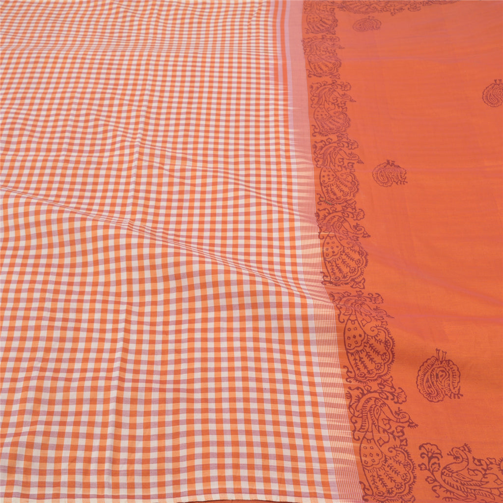 Sanskriti Vintage Sari Blend Cotton Block Printed & Woven Premium Sarees Sustainable Fabric
