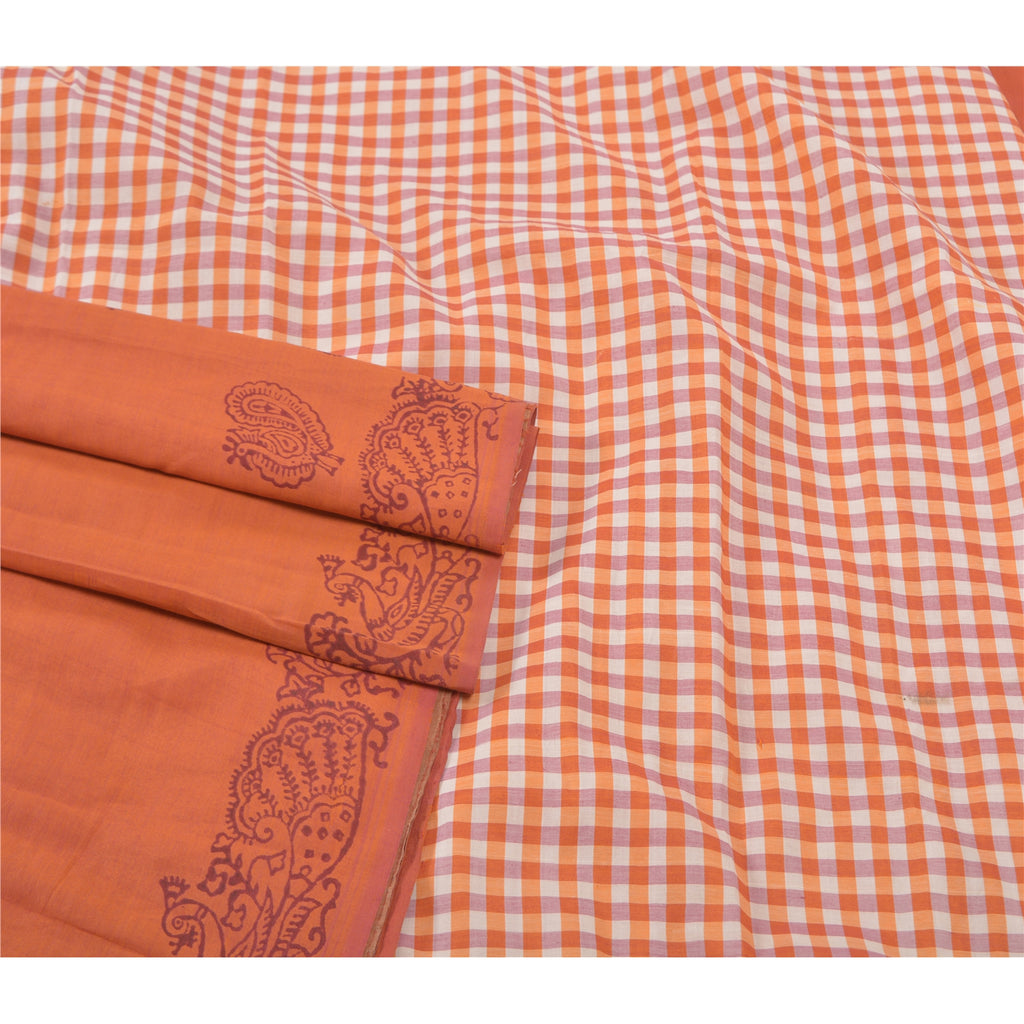 Sanskriti Vintage Sari Blend Cotton Block Printed & Woven Premium Sarees Sustainable Fabric