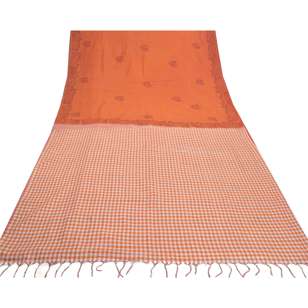 Sanskriti Vintage Sari Blend Cotton Block Printed & Woven Premium Sarees Sustainable Fabric