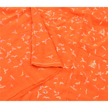 Load image into Gallery viewer, Sanskriti Vintage Orange Sari Pure Crepe Silk Hand Beaded Sarees Premium Fabric
