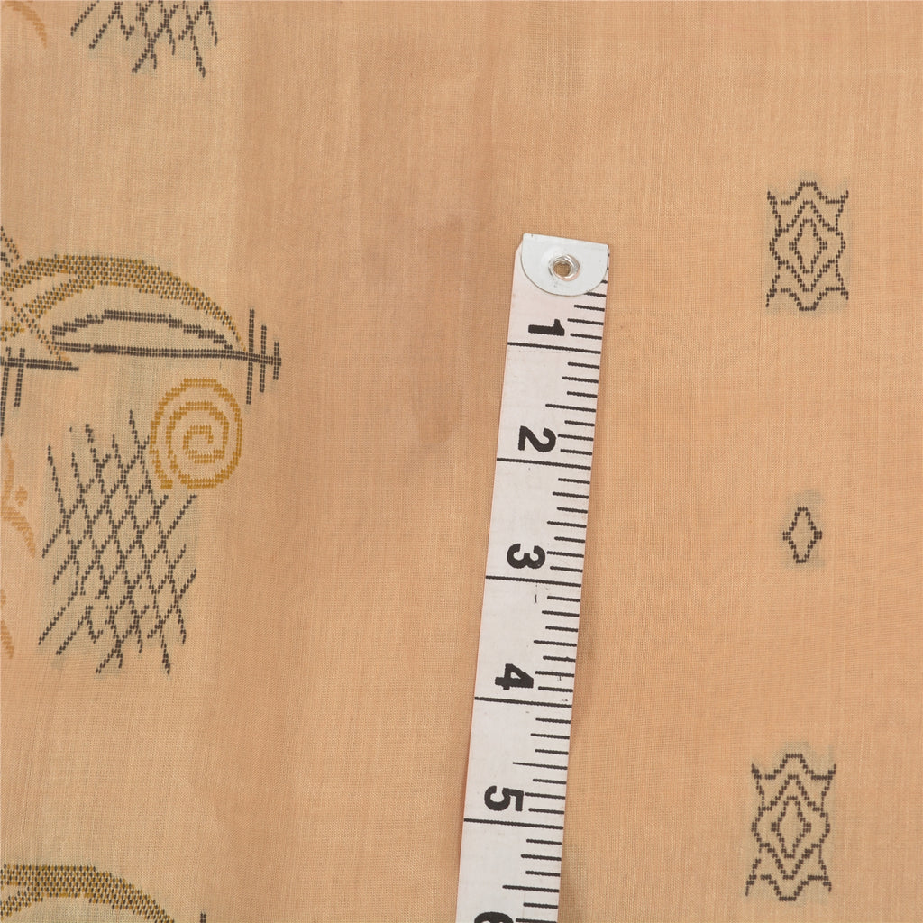 Sanskriti Vintage Beige Indian Sari 100% Pure Silk Woven Premium Sarees Sustainable Fabric