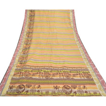 Load image into Gallery viewer, Sanskriti Vintage Indian Sarees Art Silk Warli Printed Human Premium Sari Fabric

