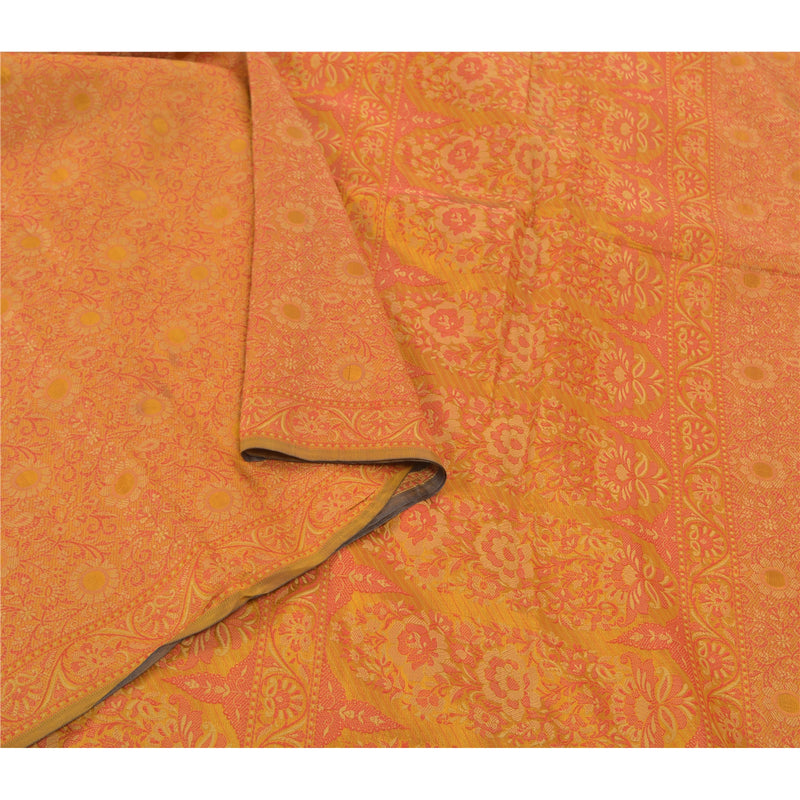 Sanskriti Vintage Mustard Sarees Art Silk Woven Premium Indian Sari Sustainable Fabric