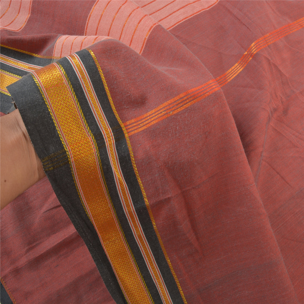 Sanskriti Vintage Indian Sarees Blend Cotton Woven Ilkal Premium Sari Sustainable Fabric