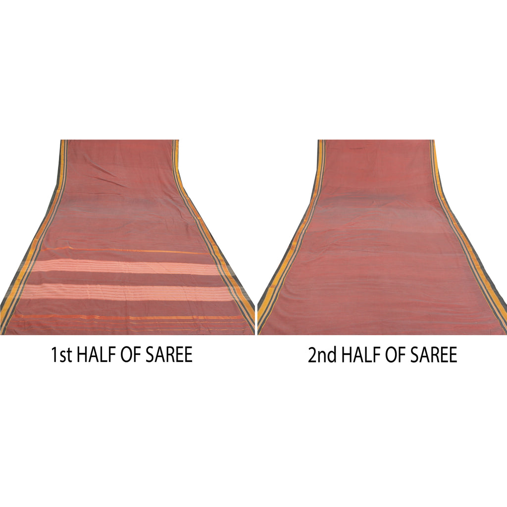 Sanskriti Vintage Indian Sarees Blend Cotton Woven Ilkal Premium Sari Sustainable Fabric