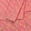 Sanskriti Vintage Pink Indian Sarees Pure Silk Handwoven Sari 5 Yard Sustainable Fabric