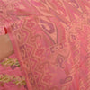 Sanskriti Vintage Pink Indian Sarees Pure Silk Handwoven Sari 5 Yard Sustainable Fabric
