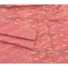 Sanskriti Vintage Pink Indian Sarees Pure Silk Handwoven Sari 5 Yard Sustainable Fabric
