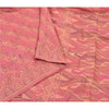 Sanskriti Vintage Pink Indian Sarees Pure Silk Handwoven Sari 5 Yard Sustainable Fabric
