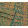 Sanskriti Vintage Rama Green Sarees Blend Georgette Hand- Woven Sari Sustainable Fabric