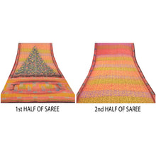 Load image into Gallery viewer, Sanskriti Vintage Sarees Pure Crepe Silk Sari Hand Embroidered Kantha Fabric
