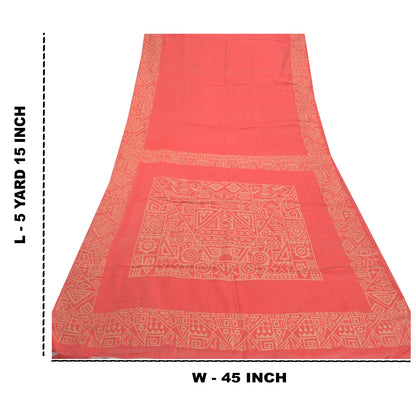Sanskriti Vintage Hand-Woven Cotton Silk Sarees Pink Premium Indian Sari Sustainable Fabric