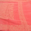Sanskriti Vintage Hand-Woven Cotton Silk Sarees Pink Premium Indian Sari Sustainable Fabric