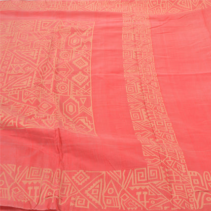 Sanskriti Vintage Hand-Woven Cotton Silk Sarees Pink Premium Indian Sari Sustainable Fabric