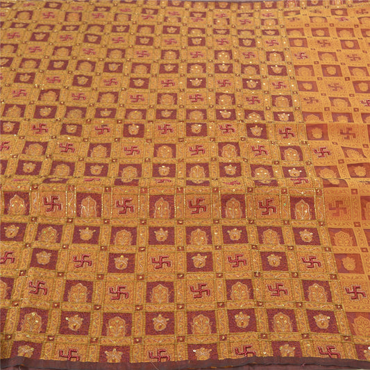 Sanskriti Vintage Sarees Pure Organza Silk Hand Beaded Woven Premium Sari Sustainable Fabric