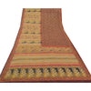 Sanskriti Vintage Indian Sarees Georgette Premium Sari Hand Beaded Kantha Sustainable Fabric