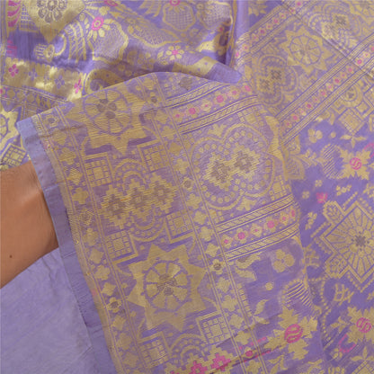 Санскритские винтажные фиолетовые сари из искусственного шелка ручной работы, премиальное сари, 5 ярдов, устойчивая ткань