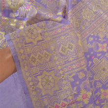 Load image into Gallery viewer, Sanskriti Vintage Purple Sarees Art Silk Hand-Woven Premium Sari 5 Yard Fabric
