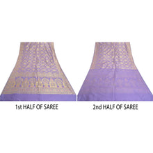 Load image into Gallery viewer, Sanskriti Vintage Purple Sarees Art Silk Hand-Woven Premium Sari 5 Yard Fabric

