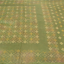 Load image into Gallery viewer, Sanskriti Vintage Green Sarees Pure Silk Hand-Woven Sari Craft 5 Yard Fabric
