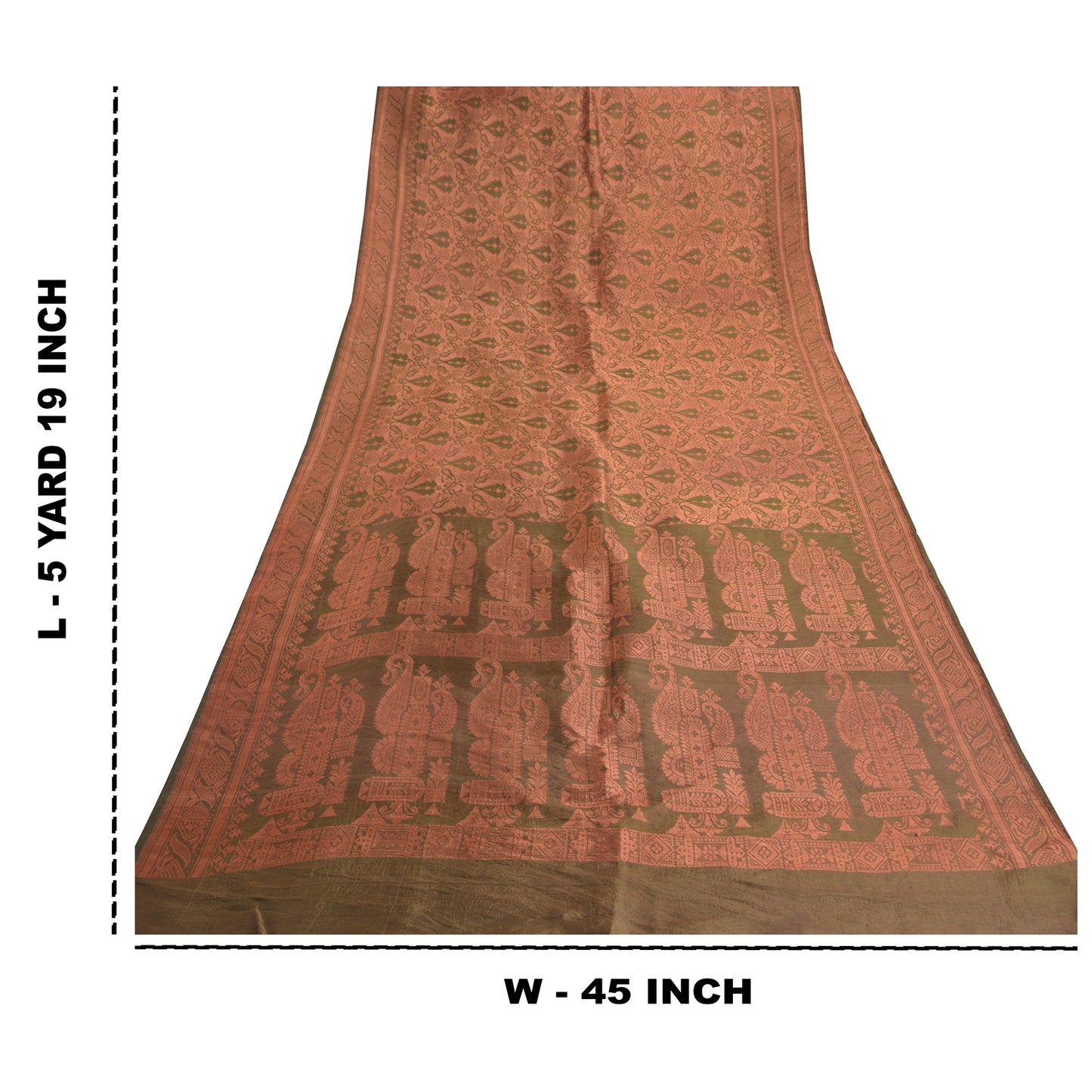 Санскритские винтажные зеленые сари из смеси шелка ручной работы этническое сари устойчивая ткань