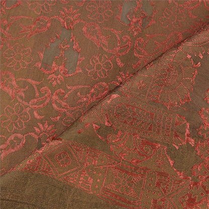 Санскритские винтажные зеленые сари из смеси шелка ручной работы этническое сари устойчивая ткань