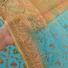 Load image into Gallery viewer, Sanskriti Vintage Turquoise Sarees Pure Silk Hand-Woven Premium Sari Fabric
