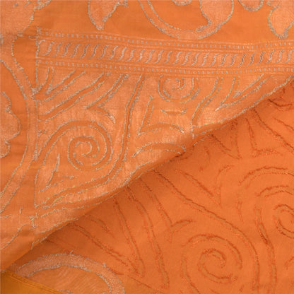 Sanskriti Vintage Saffron Sarees Blend Silk Woven Indian Sari Cultural Sustainable Fabric