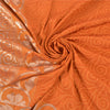 Sanskriti Vintage Saffron Sarees Blend Silk Woven Indian Sari Cultural Sustainable Fabric