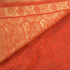 Sanskriti Vintage Orange Sarier Kunstsilke Vævet Sari Premium 5 Yard Håndværk Bæredygtigt Stoff