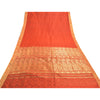 Sanskriti Vintage Orange Sarier Kunstsilke Vævet Sari Premium 5 Yard Håndværk Bæredygtigt Stoff