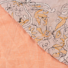 Load image into Gallery viewer, Sanskriti Vintage Peach Sarees Pure Cotton Sari Hand Embroidered Kantha Fabric
