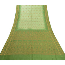 Load image into Gallery viewer, Sanskriti Vintage Green Sarees 100% Pure Silk Handwoven Sari Craft Fabric
