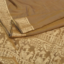 Load image into Gallery viewer, Sanskriti Vintage Sarees Blend Silk Woven Baluchari Mythological Sari Fabric
