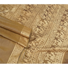 Load image into Gallery viewer, Sanskriti Vintage Sarees Blend Silk Woven Baluchari Mythological Sari Fabric

