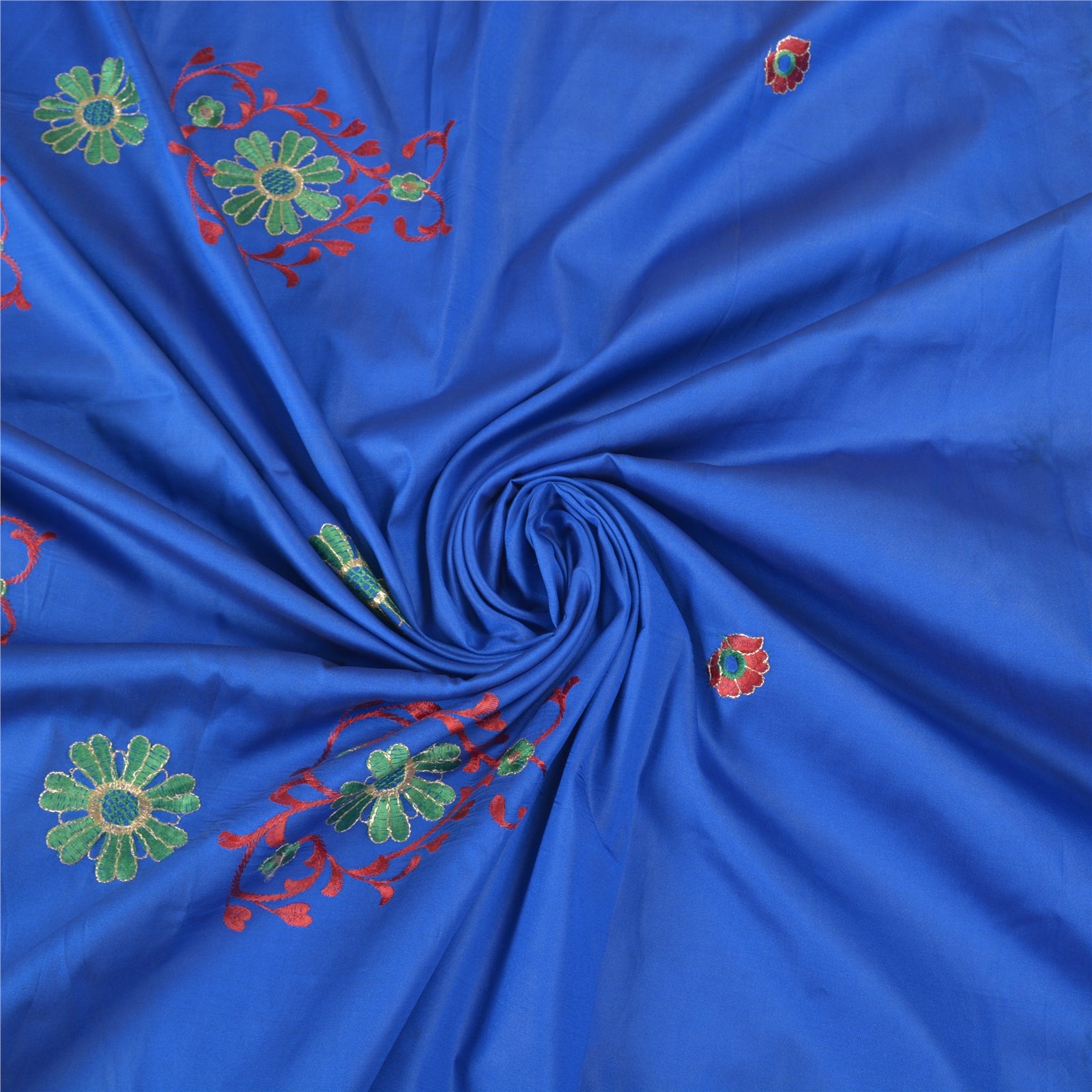 Sanskriti Vintage Blå Sarees Kunstsilke Broderet Premium Sari Håndværk Bæredygtigt Stoff