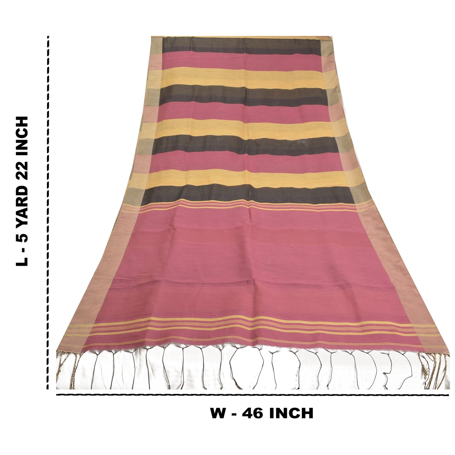 Sanskriti Vintage Indian Sarees Cotton Woven Premium Sari Craft 5 Yard Sustainable Fabric