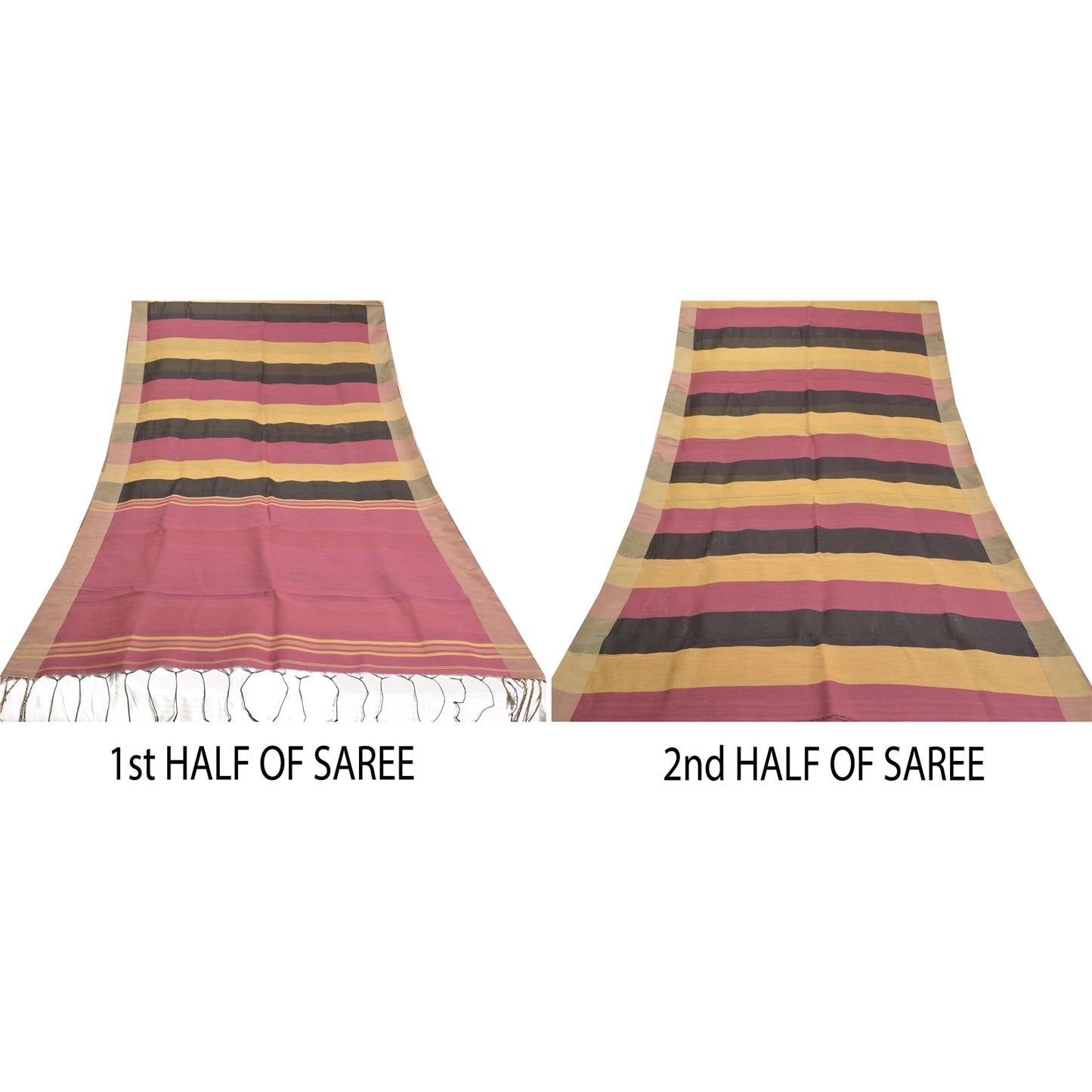 Sanskriti Vintage Indian Sarees Cotton Woven Premium Sari Craft 5 Yard Sustainable Fabric